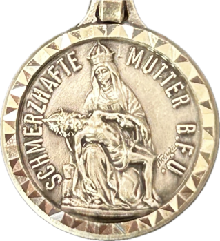 MEDAILLE SCHMERZHAFTE MUTTERGOTTES 925 Sterlingsilber